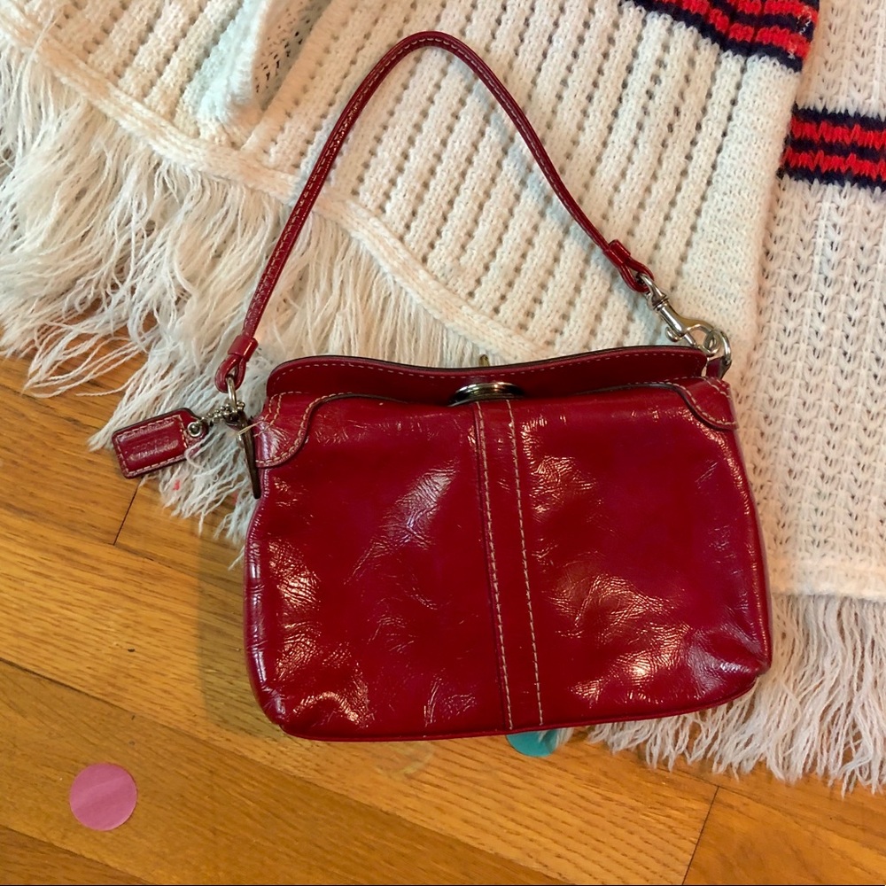 Patent Leather Coach Wristlet